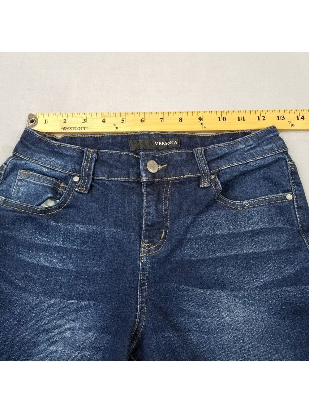 Versona Jeans Size 27 Blue Denim Modern Stretch 26X27 Straight - Picture 7 of 11